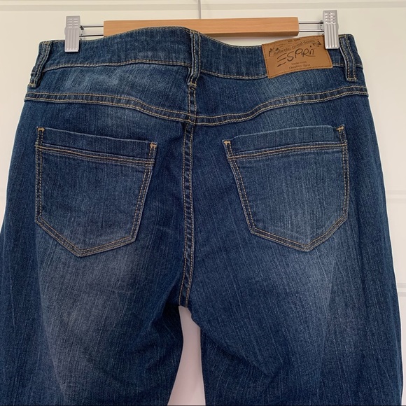 Esprit - Smart Straight Distressed Dark Blue Jeans - Size 32 - Picture 4 of 14